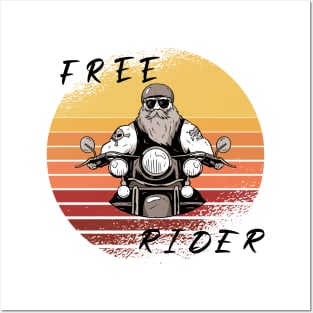 Vintage Sunset Free Rider Posters and Art